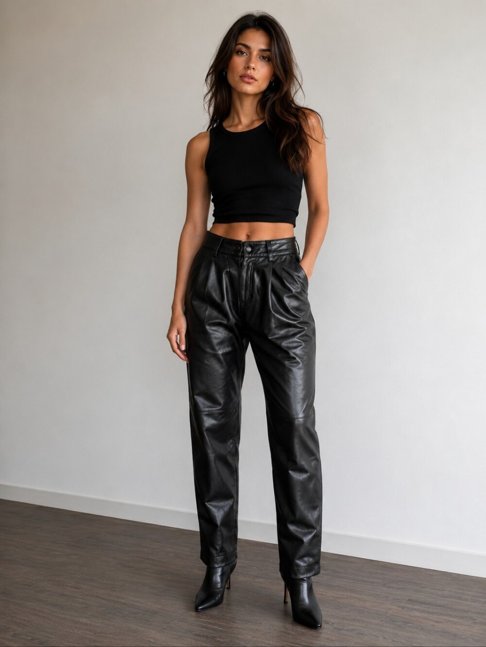 ❤️ 90S VINTAGE MICHAEL HOBAN NORTH BEACH LEATHER HIGH RISE LEATHER MOM PANTS